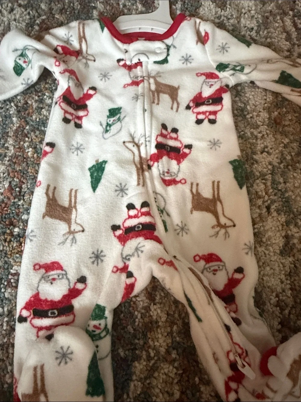 Carter's Gray 'My First Thanksgiving' Baby Bodysuit & Christmas Footed Pajama